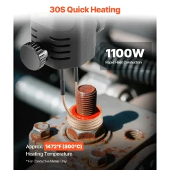 VEVOR Induction Heater Bolt Removal, 1100W 110V Magnetic Induction Heater Kit, Handheld Nut Buster Tool for Rusty Screw Removing, Car Garage Repairing Tools with 8 Coil and Box