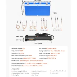 VEVOR Induction Heater Bolt Removal, 1100W 110V Magnetic Induction Heater Kit, Handheld Nut Buster Tool for Rusty Screw Removing, Car Garage Repairing Tools with 8 Coil and Box