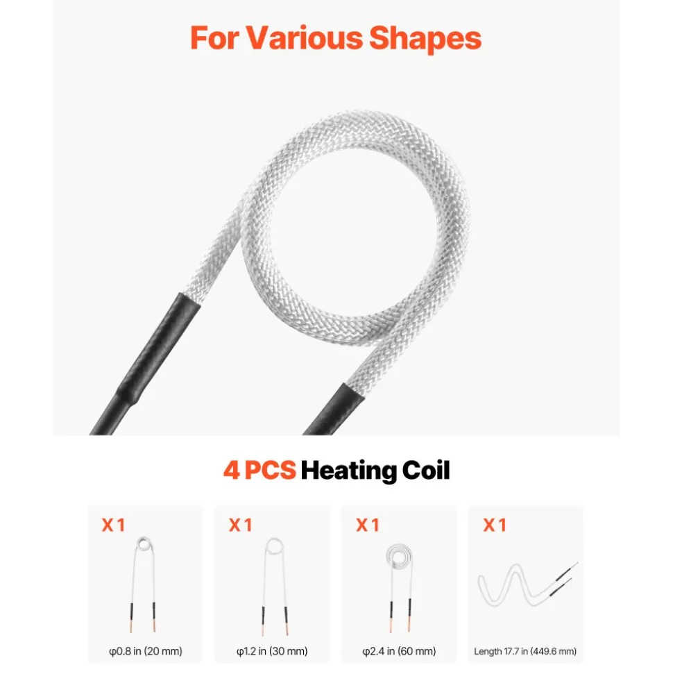 VEVOR Induction Heater Bolt Removal, 1800W 110V Magnetic Induction Heater Kit, Handheld Nut Buster Tool for Rusty Screw Removing, Car Garage Repairing Tools with 4 Coils and Box