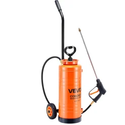 VEVOR Industrial Concrete Sprayer with Wheeled Cart, 3.5 Gallon Stainless Steel Sprayer, Heavy Duty Tri-Poxy Pump Sprayers, 20.5