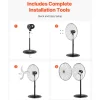 VEVOR Industrial Pedestal Fan, 30 Inch 85-Degree Oscillating Fan, Height Adjustable Standing Fans with 3 Adjustable Speeds, High Power Fans for Warehouse,Garage,Commercial, Black