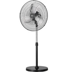 VEVOR Industrial Pedestal Fan, 18 Inch 90-Degree Oscillating Fan, Height Adjustable Standing Fans with 3 Adjustable Speeds, High Power Fans for Warehouse,Garage,Commercial,Residential, Black