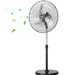 VEVOR Industrial Pedestal Fan, 18 Inch 90-Degree Oscillating Fan, Height Adjustable Standing Fans with 3 Adjustable Speeds, High Power Fans for Warehouse,Garage,Commercial,Residential, Black