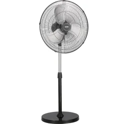 VEVOR Industrial Pedestal Fan, 18 Inch 90-Degree Oscillating Fan, Height Adjustable Standing Fans with 3 Adjustable Speeds, High Power Fans for Warehouse,Garage,Commercial,Residential, Black