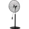 VEVOR Industrial Pedestal Fan, 24 Inch 85-Degree Oscillating Fan, Height Adjustable Standing Fans with 3 Adjustable Speeds, High Power Fans for Warehouse,Garage,Commercial, Black