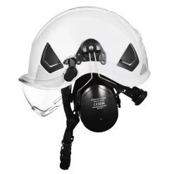 VEVOR Industrial Safety Helmet, ANSI/ISEA Z89.1 Approved ABS Hard Hat with Visor & Earmuffs, 6-Point Ratchet Suspension, Adjustable Vented Hardhat for Men & Women, for Outdoor Construction Workwear