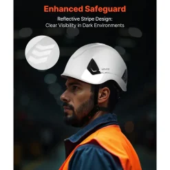 VEVOR Industrial Safety Helmet, ANSI/ISEA Z89.1 Approved ABS Safety Hard Hat with 6-Point Ratchet Suspension, Adjustable Vented Hardhat for Men Women Adults, for Outdoor Indoor Construction Workwear