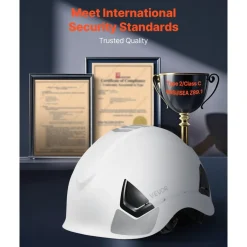 VEVOR Industrial Safety Helmet, ANSI/ISEA Z89.1 Approved ABS Safety Hard Hat with 6-Point Ratchet Suspension, Adjustable Vented Hardhat for Men Women Adults, for Outdoor Indoor Construction Workwear