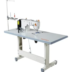 VEVOR Industrial Sewing Machine, 550W Lockstitch Sewing Machine Set with Servo Motor and Table Stand, Auto Thread Trimmer, 5000 SPM High Speed, Metal Frame, LCD Panel, LED Light, for Cotton, Denim, The Table Stand and the machine head Are Shipped Separately.