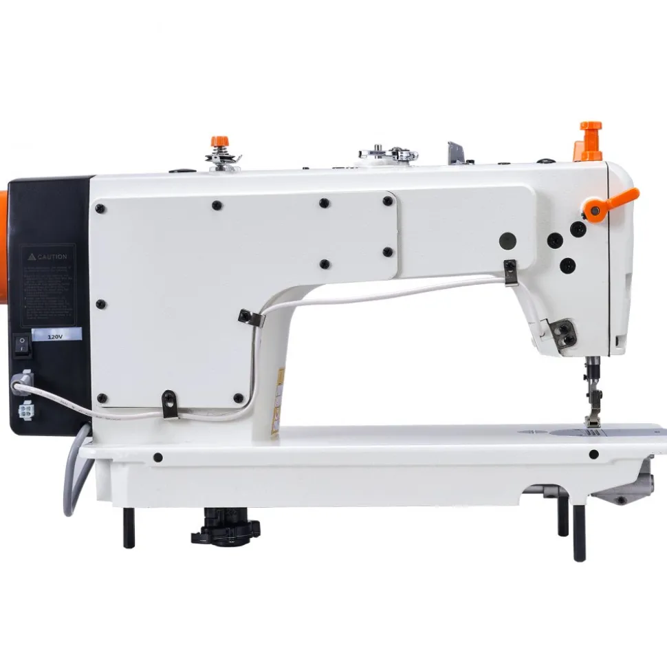 VEVOR Industrial Sewing Machine, Upgraded 550W Servo Motor with Table Stand, 5000s.p.m Heavy Duty Lockstitch Sewing Machine, High Speed, Clear Control Panel and Electro-mechanization Start-stop