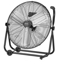 VEVOR Industrial Shop Fan, 24 Inch Floor Drum Fan, High Velocity 7500 CFM, Heavy Duty Aluminum Blades, 3 Speeds, 360 Degree Tilt, Ideal for Commercial, Garage, Warehouse, Basement, Workshop, Black