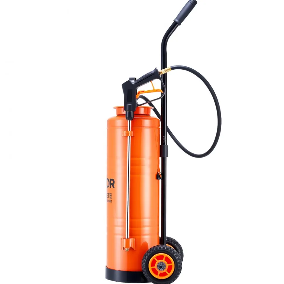 VEVOR Industrial Sprayer, 4.5 Gallons Large Capacity, Stainless Steel Concrete Sprayer with Ergonomic Handle & Removable Cart, 48" & 120" Hose, Concrete Sealer Sprayers for Form Oils Construction