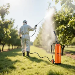 VEVOR Industrial Sprayer, 4.5 Gallons Large Capacity, Stainless Steel Concrete Sprayer with Ergonomic Handle & Removable Cart, 48