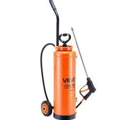 VEVOR Industrial Sprayer, 4.5 Gallons Large Capacity, Stainless Steel Concrete Sprayer with Ergonomic Handle & Removable Cart, 48