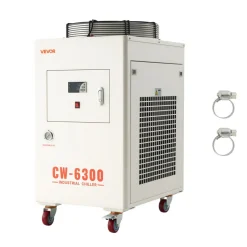 VEVOR Industrial Water Chiller, 27,300 BTU/h, Industrial Water Cooler Cooling System with Compressor, 10.6 Gal Tank Capacity, 18.5 GPM Max Flow Rate, for CO2 Laser Tube Engraving & Cutting Machine