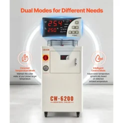 VEVOR Industrial Water Chiller, 17,060 BTU/h, Industrial Water Cooler Cooling System with Compressor, 3.96  Gal Tank Capacity, 18.5 GPM Max Flow Rate, for CO2 Laser Tube Engraving & Cutting Machine
