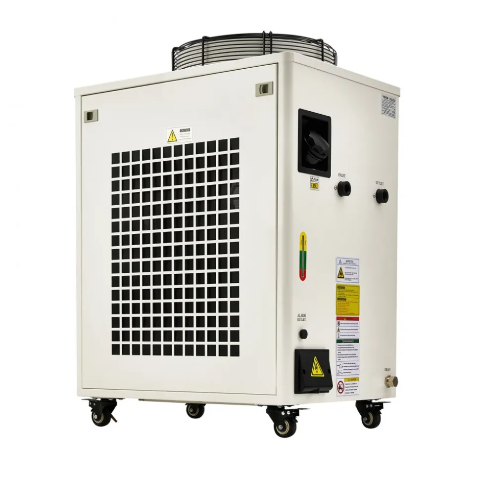 VEVOR Industrial Water Chiller, 17,060 BTU/h, Industrial Water Cooler Cooling System with Compressor, 3.96 Gal Tank Capacity, 18.5 GPM Max Flow Rate, for CO2 Laser Tube Engraving & Cutting Machine