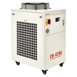VEVOR Industrial Water Chiller, 17,060 BTU/h, Industrial Water Cooler Cooling System with Compressor, 3.96 Gal Tank Capacity, 18.5 GPM Max Flow Rate, for CO2 Laser Tube Engraving & Cutting Machine
