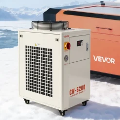VEVOR Industrial Water Chiller, 17,060 BTU/h, Industrial Water Cooler Cooling System with Compressor, 3.96 Gal Tank Capacity, 18.5 GPM Max Flow Rate, for CO2 Laser Tube Engraving & Cutting Machine
