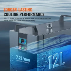 VEVOR Industrial Water Chiller, 5460 BTU/h, Industrial Water Cooler Cooling System with Compressor, 1.8 Gal Tank Capacity, 3.4 GPM Max Flow, Laser Chiller, for CO2 Laser Engraving & Cutting Machine