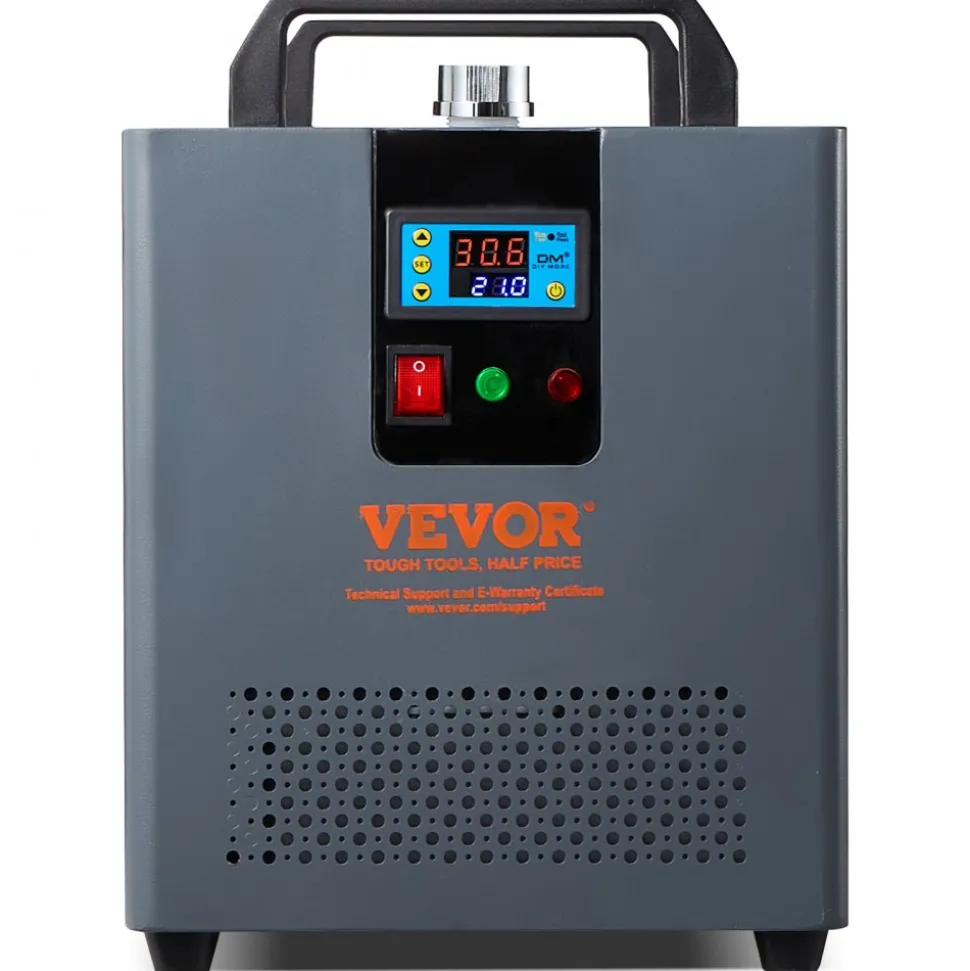 VEVOR Industrial Water Chiller, 5460 BTU/h, Industrial Water Cooler Cooling System with Compressor, 1.8 Gal Tank Capacity, 3.4 GPM Max Flow, Laser Chiller, for CO2 Laser Engraving & Cutting Machine