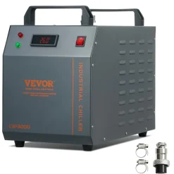 VEVOR Industrial Water Chiller, CW-3000, 80W Air-Cooled Industrial Water Cooler Cooling System with 12 L Water Tank Capacity 12 L/min Maximum Flow Rate, for Laser Engraving Machine Cooling Machine