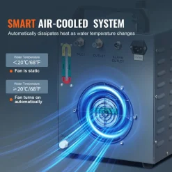 VEVOR Industrial Water Chiller, CW-3000, 80W Air-Cooled Industrial Water Cooler Cooling System with 12 L Water Tank Capacity 12 L/min Maximum Flow Rate, for Laser Engraving Machine Cooling Machine