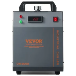 VEVOR Industrial Water Chiller, CW-3000, 80W Air-Cooled Industrial Water Cooler Cooling System with 12 L Water Tank Capacity 12 L/min Maximum Flow Rate, for Laser Engraving Machine Cooling Machine