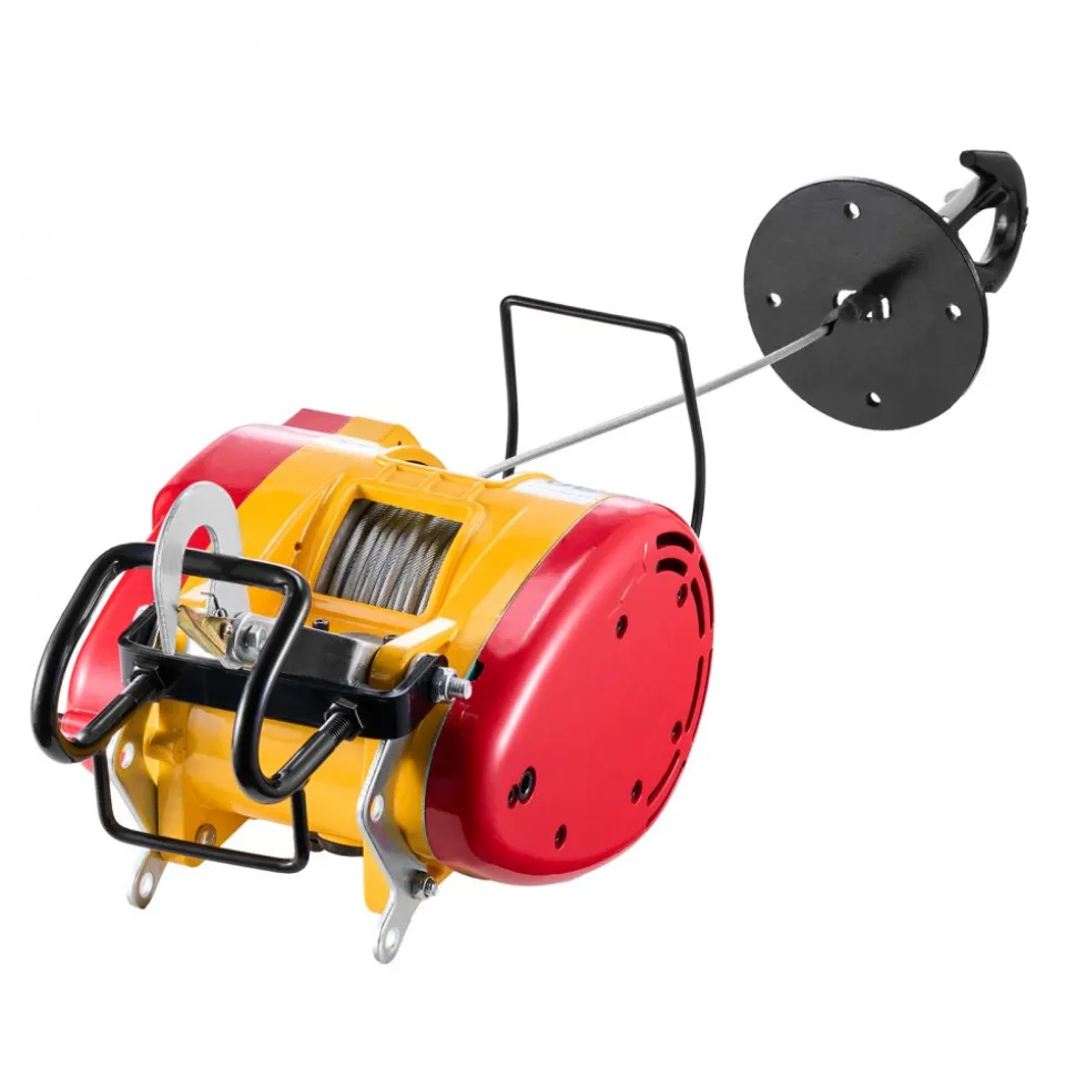 VEVOR 2-in-1 Electric Hoist Winch, 1100 lbs Capacity, 1800W Portable Power Winch, 98 ft Lifting Height, 36 ft/min with Wire and Wireless Remote Control, for Garage, Warehouse, Factory Lifting Towing