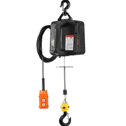 VEVOR 3-in-1 Electric Hoist Winch, 1100lbs 1500W Portable Power Winch Crane, 110V/120V 22.9 ft Lifting Height, 13 ft/min with Manual, Wired and Wireless Remote Control, Overload Protection