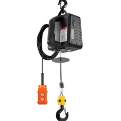 VEVOR 3-in-1 Electric Hoist Winch, 1100lbs 1500W Portable Power Winch Crane, 110V/120V 22.9 ft Lifting Height, 13 ft/min with Manual, Wired and Wireless Remote Control, Overload Protection