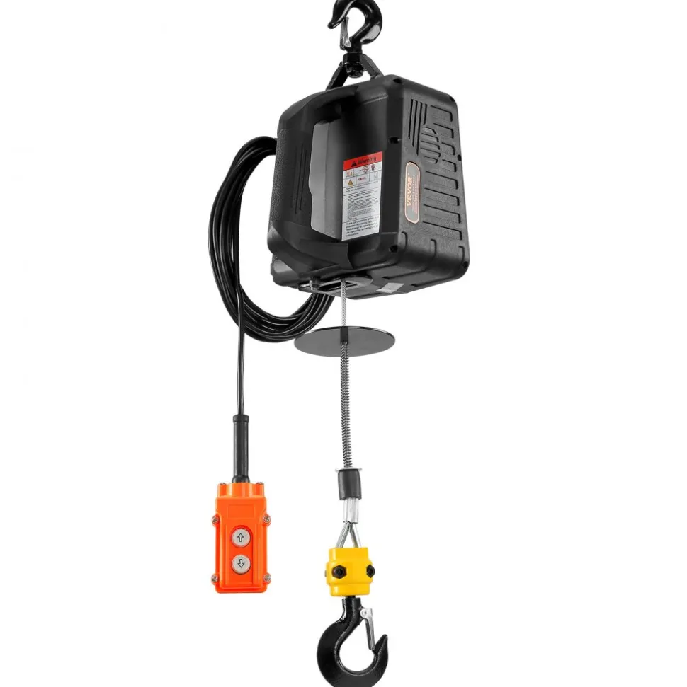 VEVOR 3-in-1 Electric Hoist Winch, 1100lbs 1500W Portable Power Winch Crane, 110V/120V 22.9 ft Lifting Height, 13 ft/min with Manual, Wired and Wireless Remote Control, Overload Protection
