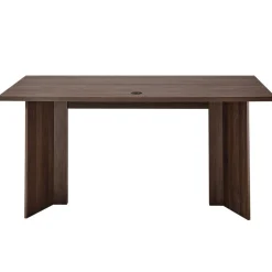 VEVOR 63 in Executive Desk, Large Modern Rectangle Office Table, Heavy Duty Wooden Executive Table with Cable Connection Hole, 250 LBS Load Capacity, Easy Assembly, for Work Study Writing, Walnut