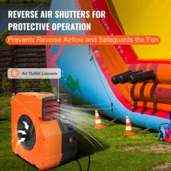 VEVOR Inflatable Blower, 1100W, 1.5 & 1.7 HP Bounce House Blower, Pump Commercial Air Blower for Inflatables, 3100 RPM Bouncy Castle Electric Fan for Bounce House, Waterslides, Tested to UL Standards