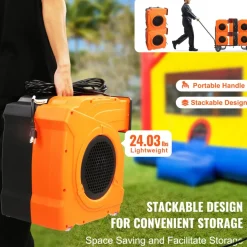 VEVOR Inflatable Blower, 1500W, 2 & 2.1 HP Bounce House Blower, Pump Commercial Air Blower for Inflatables, 3100 RPM Bouncy Castle Electric Fan Perfect for Bounce House, Tested to UL Standards