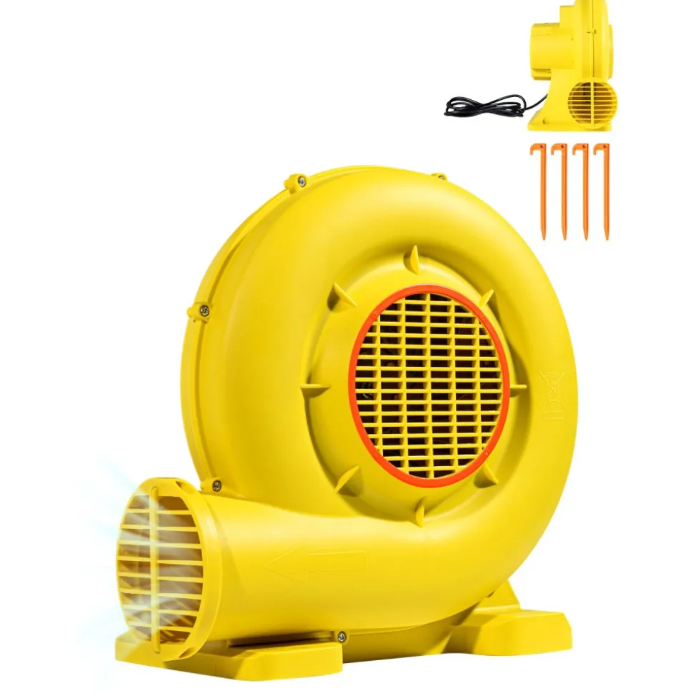 VEVOR Inflatable Blower, 380W&450W, 0.5 & 0.6 HP Bounce House Blower, Pump Commercial Air Blower for Inflatables, Bouncy Castle Electric Air Blower Fan Perfect for Bounce House, Waterslides, Yellow