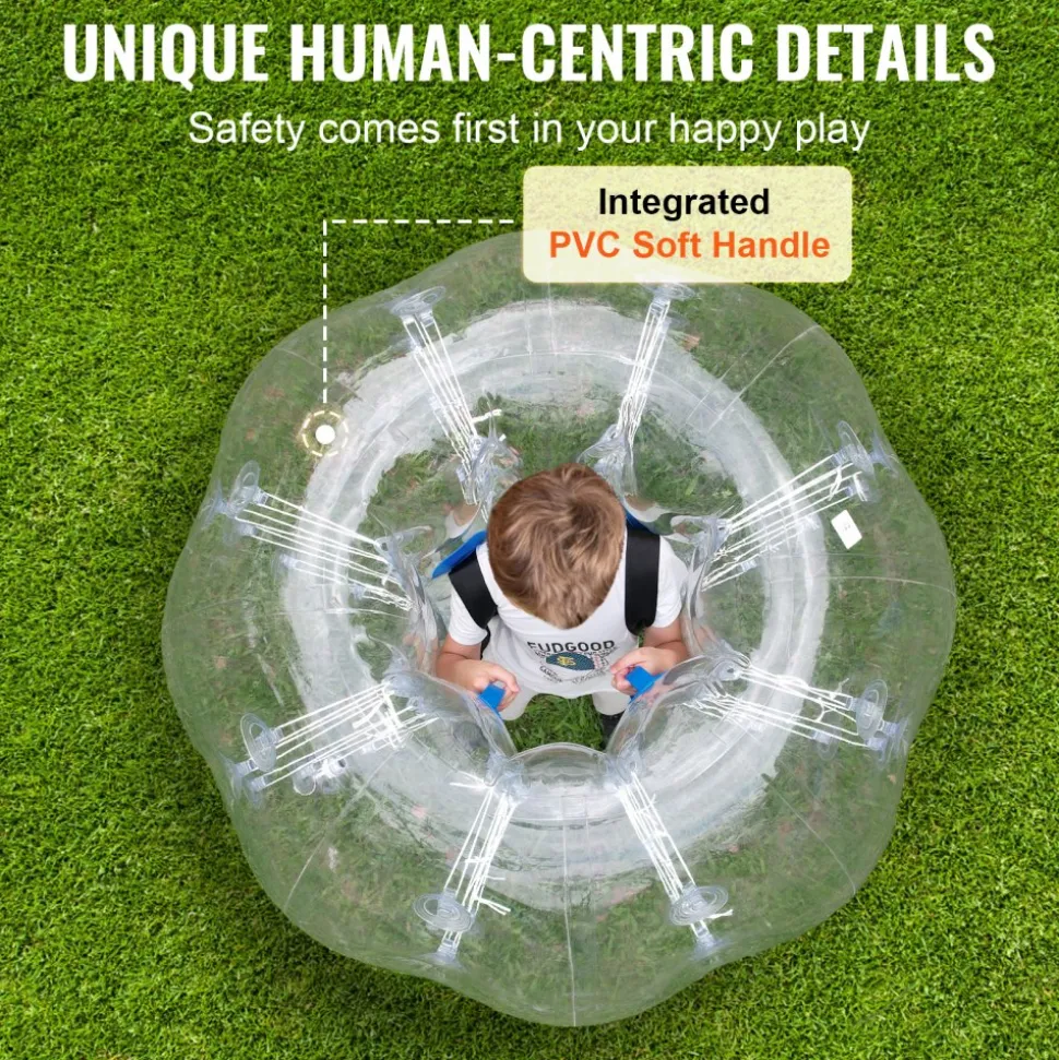 VEVOR Inflatable Bumper Ball 1-Pack, 4FT/1.2M Body Sumo Zorb Balls for Teen & Adult, 0.8mm Thick PVC Human Hamster Bubble Balls for Outdoor Team Gaming Play, Bumper Bopper Toys for Garden, Yard, Park