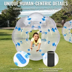 VEVOR Inflatable Bumper Ball 1-Pack, 4FT/1.2M Body Sumo Zorb Balls for Teen & Adult, 0.8mm Thick PVC Human Hamster Bubble Balls for Outdoor Team Gaming Play, Bumper Bopper Toys for Garden, Yard, Park
