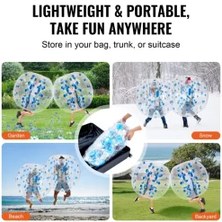 VEVOR Inflatable Bumper Ball 1-Pack, 4FT/1.2M Body Sumo Zorb Balls for Teen & Adult, 0.8mm Thick PVC Human Hamster Bubble Balls for Outdoor Team Gaming Play, Bumper Bopper Toys for Garden, Yard, Park