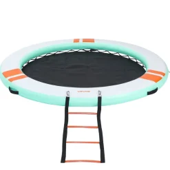 VEVOR Inflatable Floating Dock, 10FT Round Inflatable Dock Platform, Non-Slip Water Floating Mat with Portable Carrying Bag & Detachable Ladder, Platform Island Raft for Pool Beach Ocean
