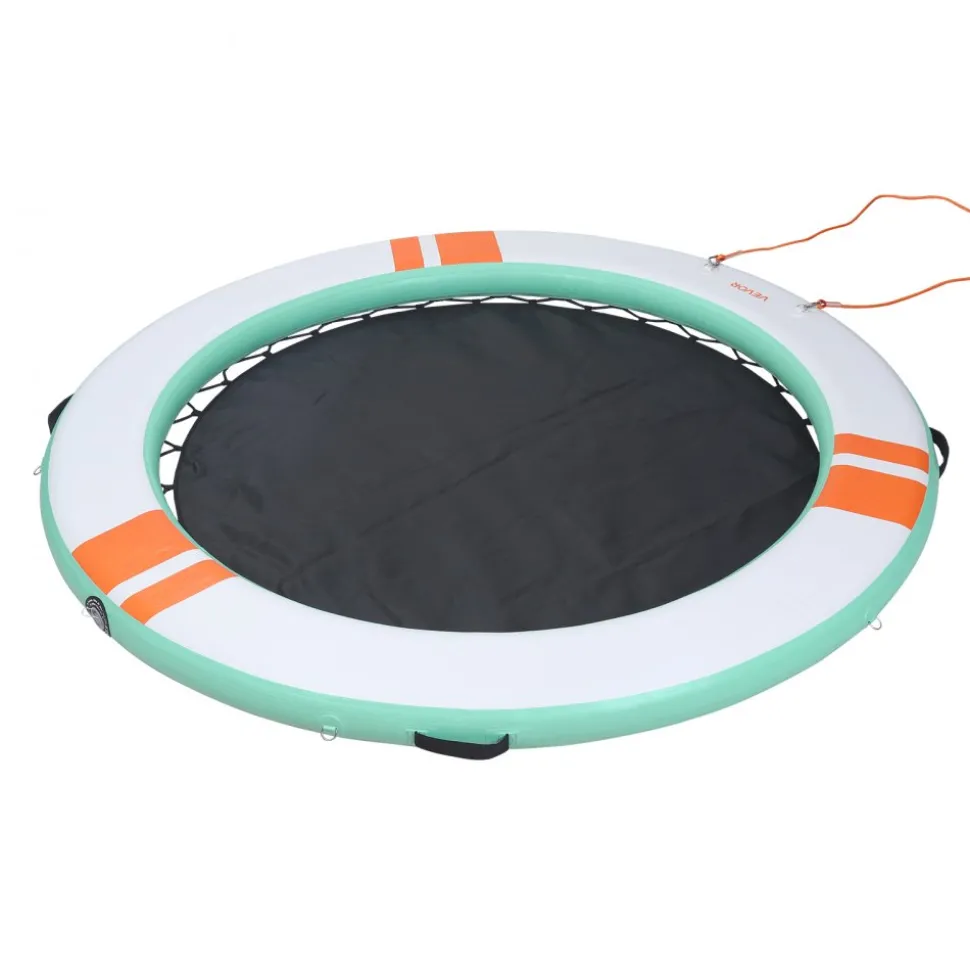VEVOR Inflatable Floating Dock, 10FT Round Inflatable Dock Platform, Non-Slip Water Floating Mat with Portable Carrying Bag & Detachable Ladder, Platform Island Raft for Pool Beach Ocean