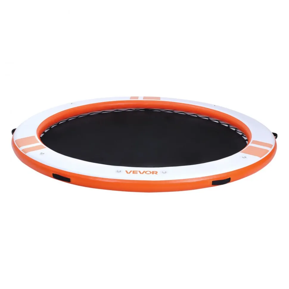 VEVOR Inflatable Floating Dock, 10 FT Inflatable Dock Platform, Non-Slip Water Air Mat with Portable Carrying Bag & Detachable Ladder, Floating Water Platform Island Raft for Pool Beach Ocean, Orange