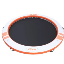 VEVOR Inflatable Floating Dock, 10 FT Inflatable Dock Platform, Non-Slip Water Air Mat with Portable Carrying Bag & Detachable Ladder, Floating Water Platform Island Raft for Pool Beach Ocean, Orange