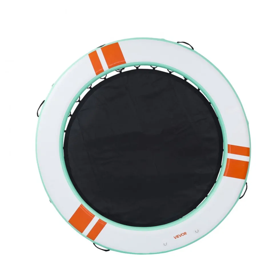 VEVOR Inflatable Floating Dock, 12 FT Round Inflatable Dock Platform, Non-Slip Water Air Mat with Portable Carrying Bag and Detachable Ladder, Floating Water Platform Island Raft for Pool Beach Ocean