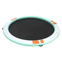 VEVOR Inflatable Floating Dock, 12 FT Round Inflatable Dock Platform, Non-Slip Water Air Mat with Portable Carrying Bag and Detachable Ladder, Floating Water Platform Island Raft for Pool Beach Ocean