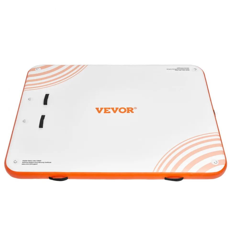 VEVOR Inflatable Floating Dock, 10 x 8FT Inflatable Dock Platform, Non-Slip Water Floating Dock Mat with Detachable Ladder & Portable Carrying Bag, Floating Platform Island Raft for Ocean Pool Beach