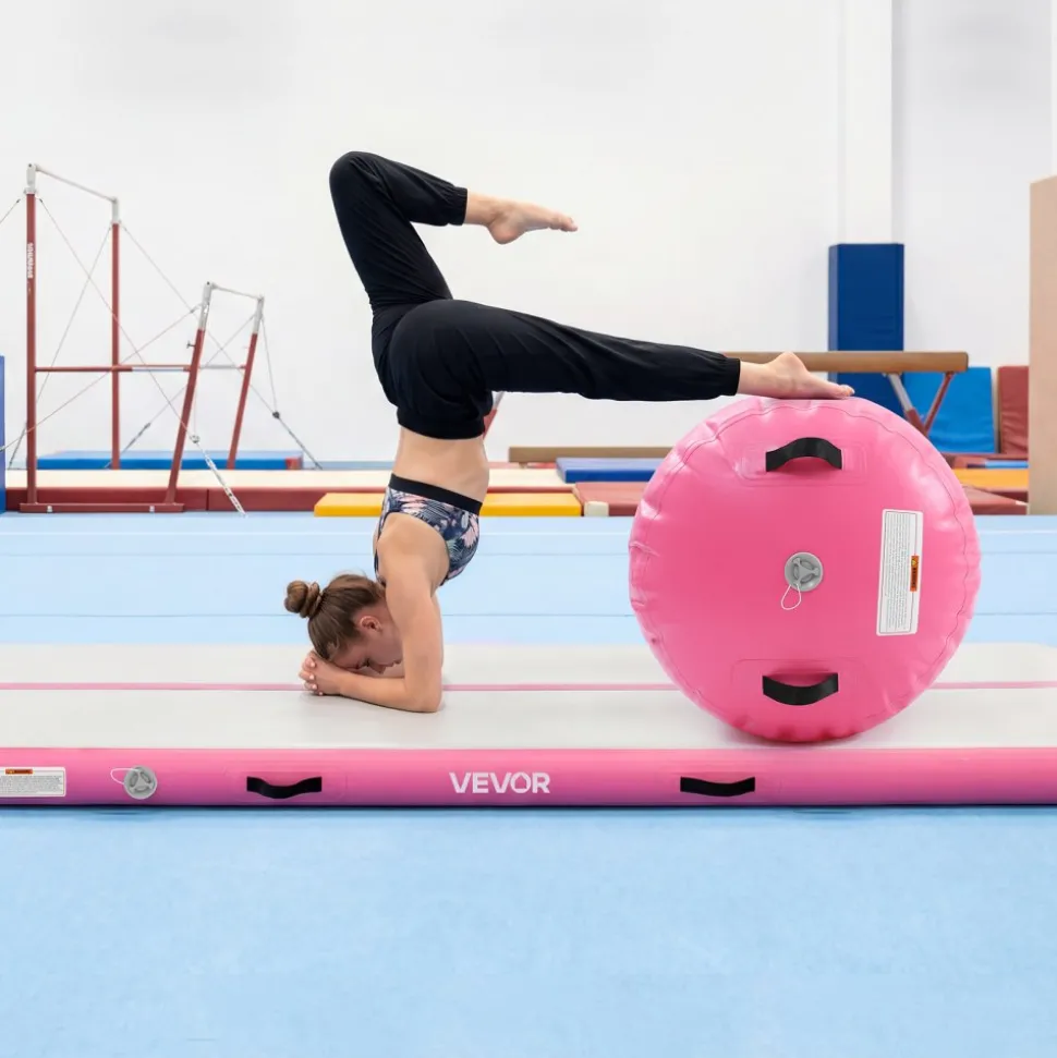 VEVOR Inflatable Gymnastics Air Mat 13 ft Training Mats w/ Electric Pump, 4 inches Thick Sturdy Tumble Track, Tumbling Mat for Home Use/Gym/Outdoor/Yoga/Cheerleading/Beach/Park/Water, Mint Green