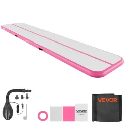 VEVOR Inflatable Gymnastics Air Mat 10 ft Training Mats w/ Electric Pump, 4 inches Thick Sturdy Tumble Track, Tumbling Mat for Home Use/Gym/Outdoor/Yoga/Cheerleading/Beach/Park/Water, Mint Green