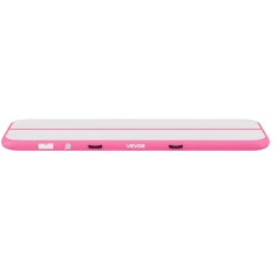 VEVOR Inflatable Gymnastics Air Mat 10 ft Training Mats w/ Electric Pump, 4 inches Thick Sturdy Tumble Track, Tumbling Mat for Home Use/Gym/Outdoor/Yoga/Cheerleading/Beach/Park/Water, Pink