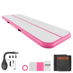 VEVOR Inflatable Gymnastics Air Mat Set, 2 PCS Tumbling Mat, Tumble Track with Electric Pump, Air Roller Barrel Gymnastics Equipment, Training Mats for Home Use/Gym/Yoga/Cheerleading/Beach/Park/Water